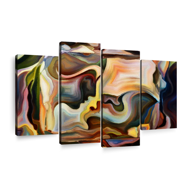 " Passionate Moment Abstract " by Pineapple Collective 4 - Pieces, 22" H x 36" W x 1" D