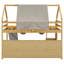 Cadre de lit mezzanine en bois avec tente-1868418616