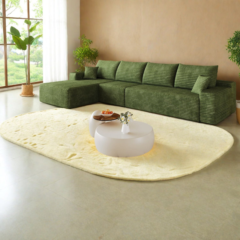 Canapé modulaire à compression en forme de L de 135 pouces pour la maison