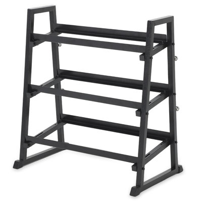 Heavy Duty 3-Tier Dumbbell Rack for Home Gym – 1300LB Trapezoidal Steel Weight Storage Stand – Adjustable Multi-Equipment Organizer for Dumbbells, Kettlebells, Barbells & Plates
