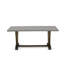 Ensemble de salle à manger 6 pièces comprenant une table rectangulaire à pieds en V, 4 chaises rembourrées en lin Dahlia et une banquette, multicolore-489125312