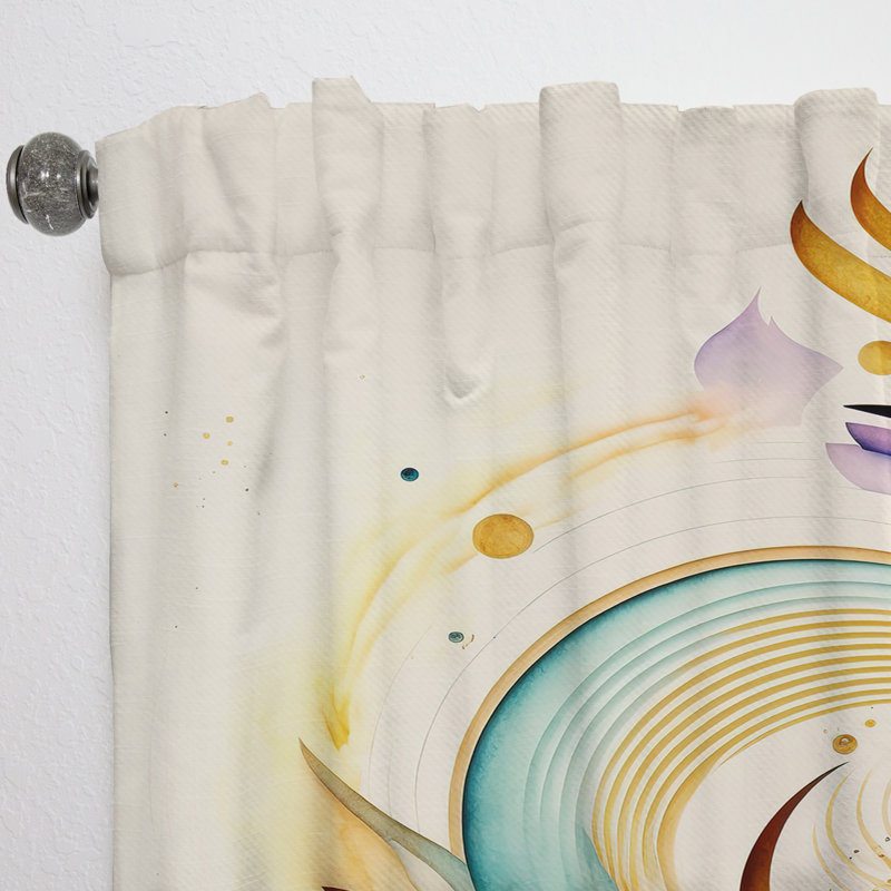 Bayville - Colorful Watercolor Spiral - Modern Velvet Curtain - Room Darkening - 1 panel, 52" W x 120" L