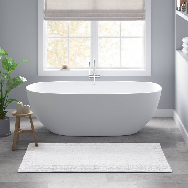 Tapis pour salle de bain réversible 100% coton Splendor, Blanc, L 17 po x L 24 po
