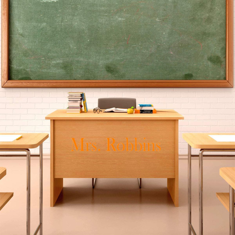 Décalcomanie murale personnalisée « enseignants » personnalisés, H 2,8 po x l 18 po, Orangé