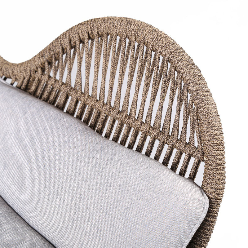 Fauteuil de patio haut à oreilles avec coussins Adagio, Marron