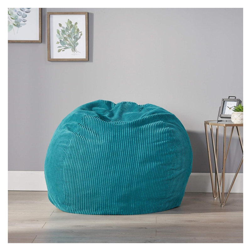Fauteuil à billes en velours côtelé Kenli