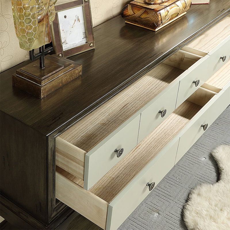 Buffet rétro en bois massif multifonctionnel