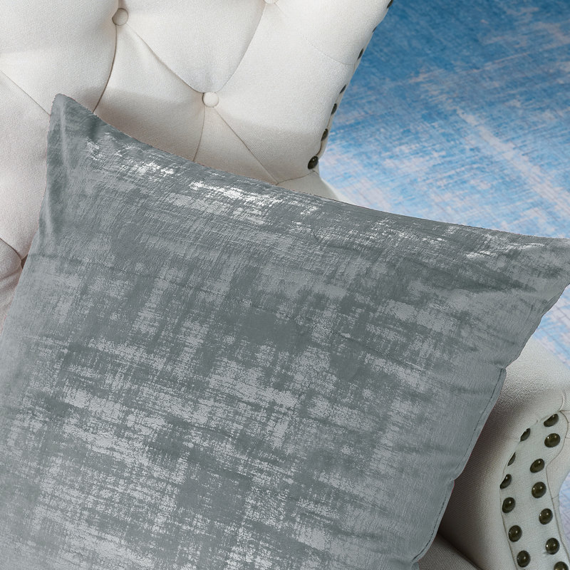 Textured Velvet Euro Reversible Pillow Cover, Gray