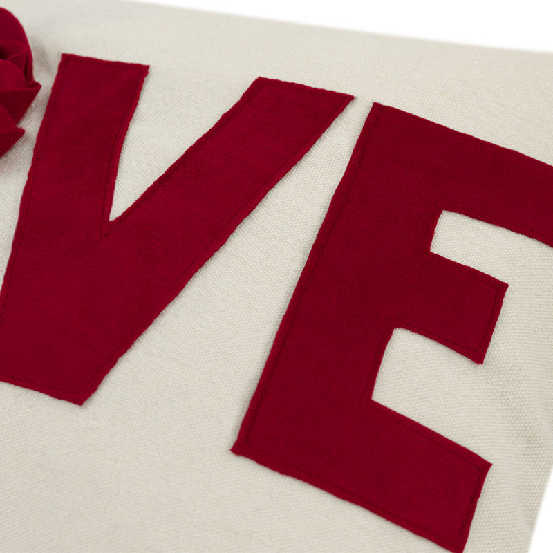  Housse de coussin en toile appliquée, Rouge
