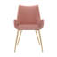 Chaise de salle à manger en tissu rose avec pieds dorés-708347238