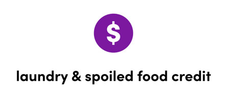 Laundry & spoiled food credit