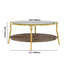 Table basse moderne à 2 niveaux avec plateau en verre