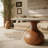 Gorman Modern Natural Travertine Stone Coffee Table 35.4" With Matte Fluid Texture, Living Dining Room Kitchen Small Round Table Centerpiece-871952678