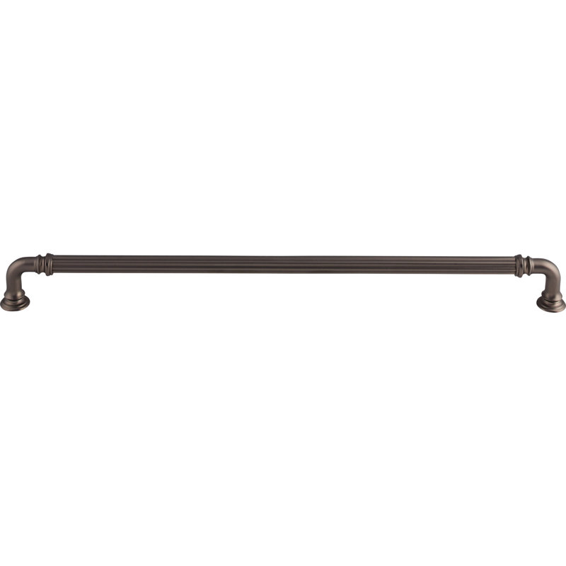 Reeded 12" Center to Center Bar Pull, Ash Gray, 12" Center to Center