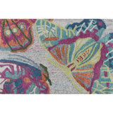 Flutter Butterfly Hand-Tufted Recycled Polyester Indoor/Outdoor Accent Rug