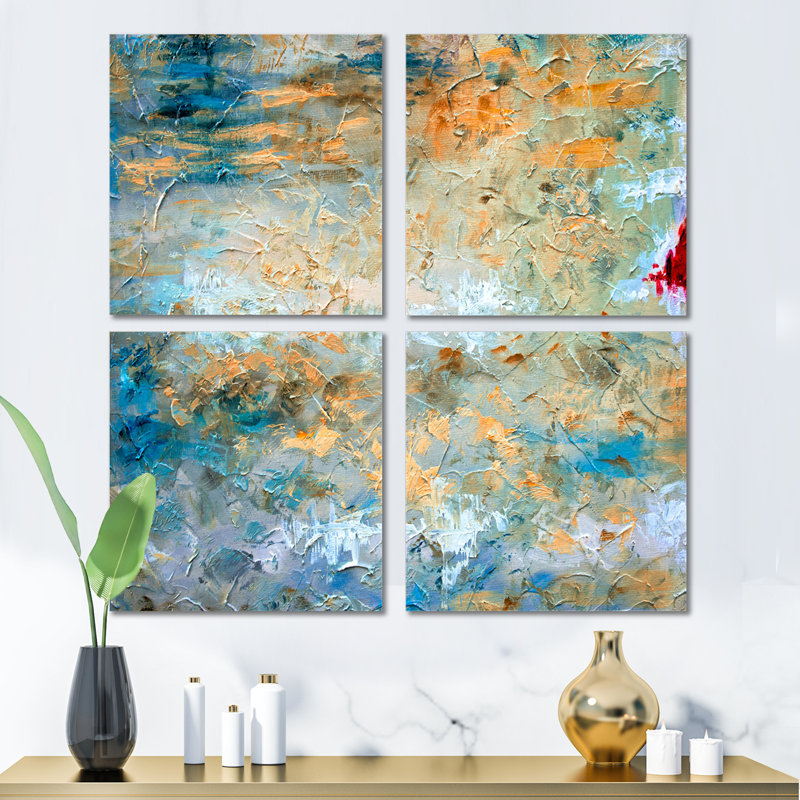 Spots Of Oil - ensemble de 4 reproductions d'art sur toile