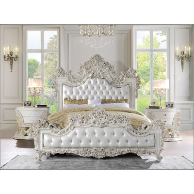 Table de chevet 2 tiroirs en blanc antique