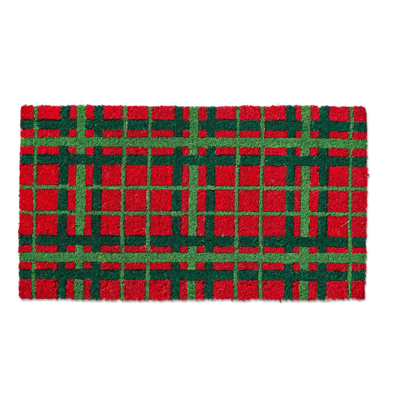  Merry Plaid Coir Mat