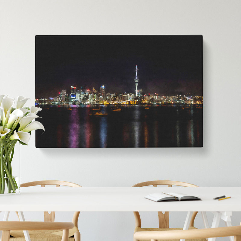 Auckland New Zealand Skyline - Wrapped Canvas Print, 40cm H x 60cm W x 3cm D