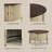 Vintage 30.3 Inch Round Coffee Table with Hidden Storage, Mid-Century Modern Design for Small Spaces, Beige & Espresso-1574378760