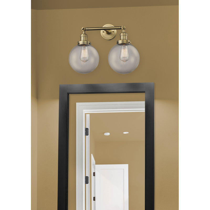 Clementina 2 - Light Dimmable Vanity Light, Clear, Brushed Brass, Bulb Not Included