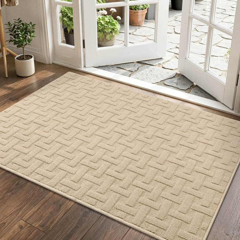 Paillasson antidérapant antitaches, L 32 po x L 48 po, Beige