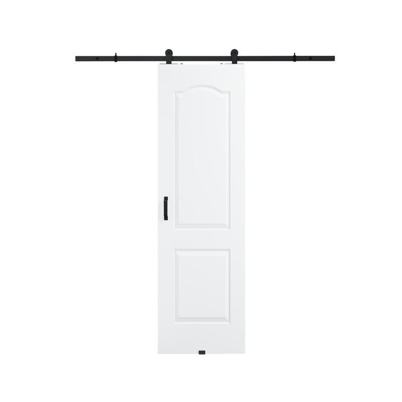 24 po x 80 po 2 panneaux de porte blancs préfinis avec toute la quincaillerie de porte de grange, 24in.x 80in.