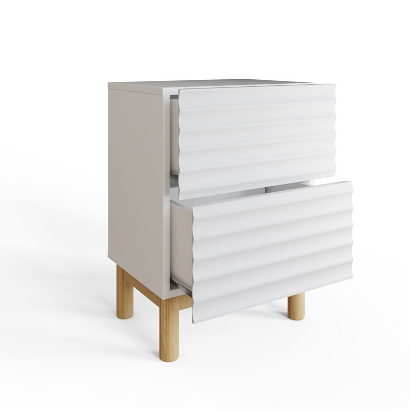Taeshia 40cm W Manufactured Wood Bedside Table