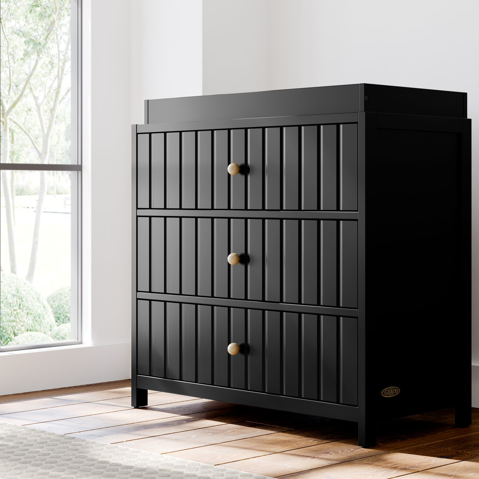Graco Teddi 3-Drawer Changing Table Dresser, Black
