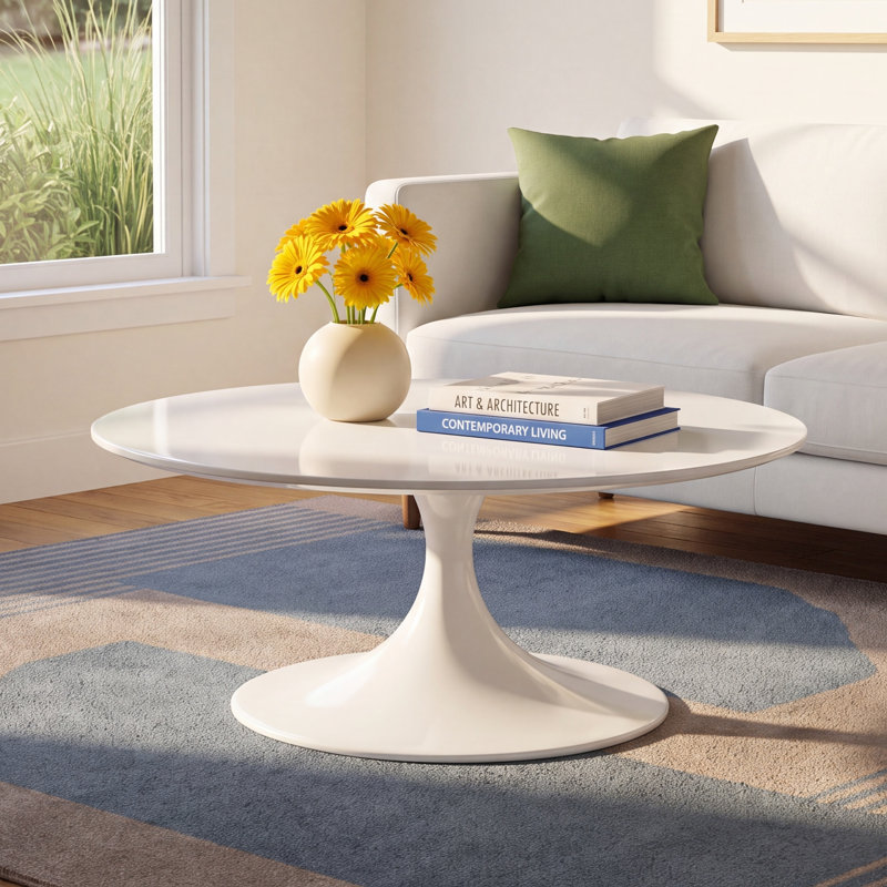 Flow Coffee Table, White/White