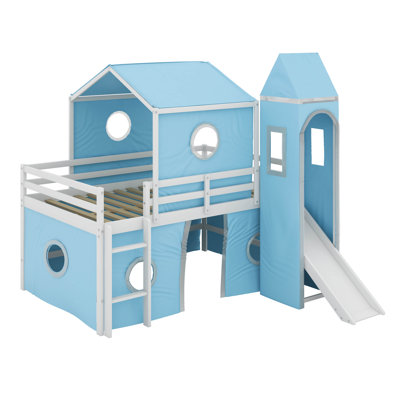 Lit mezzanine simple avec glissade et tour
