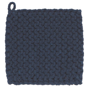 Creative Co-Op Square Cotton Crocheted Potholders/Hot Pads (Set of 4  Colors) Pot Holders, Multicolor, 4 Count
