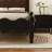 Ines Wood Bed Frame with Upholstered Headboard - Vegan Leather Upholstery-449762894-446306939