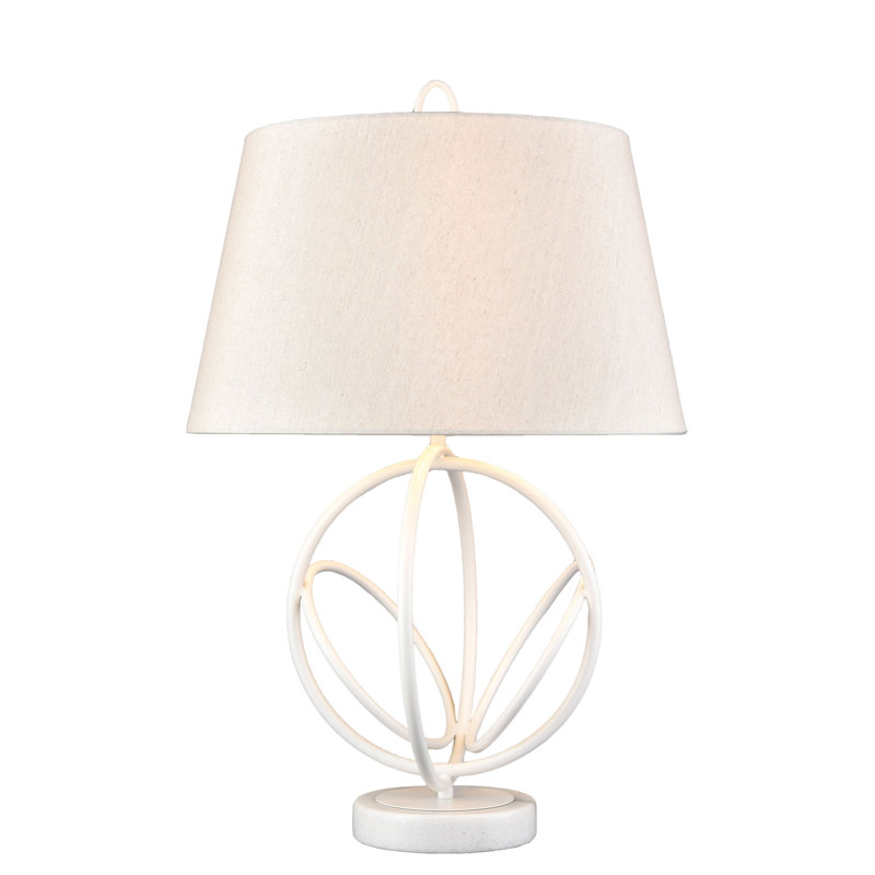 Lampe de table 1 lumière de haut 26 po Morely - Blanc mat, Blanc mat