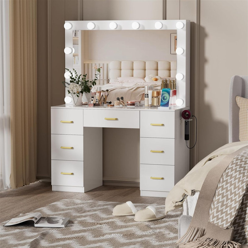 Meuble-lavabo moderne en MDF illuminé avec miroir