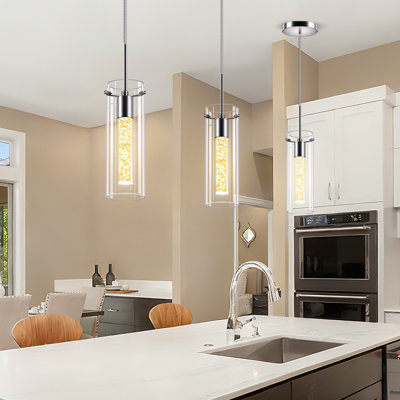 Frontis Light Brushed Nickel LED Cylinder Pendant