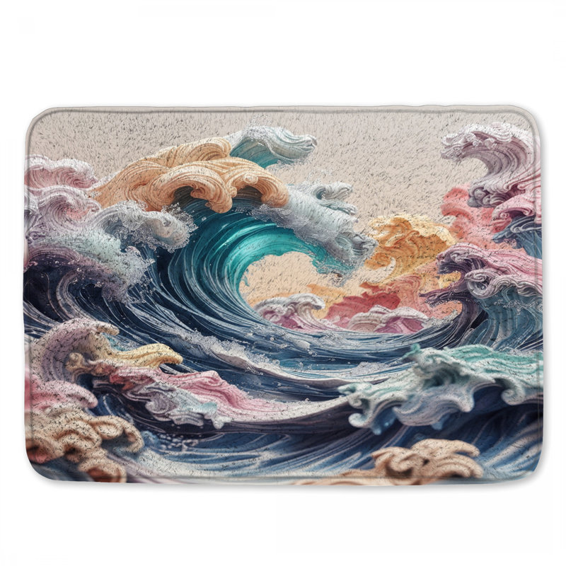 Tapis de bain Colorful Ocean Waves, L 24 po x L 17 po