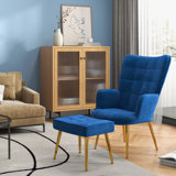 Fogleman 71Cm Wide Tufted Velvet Armchair and Ottoman