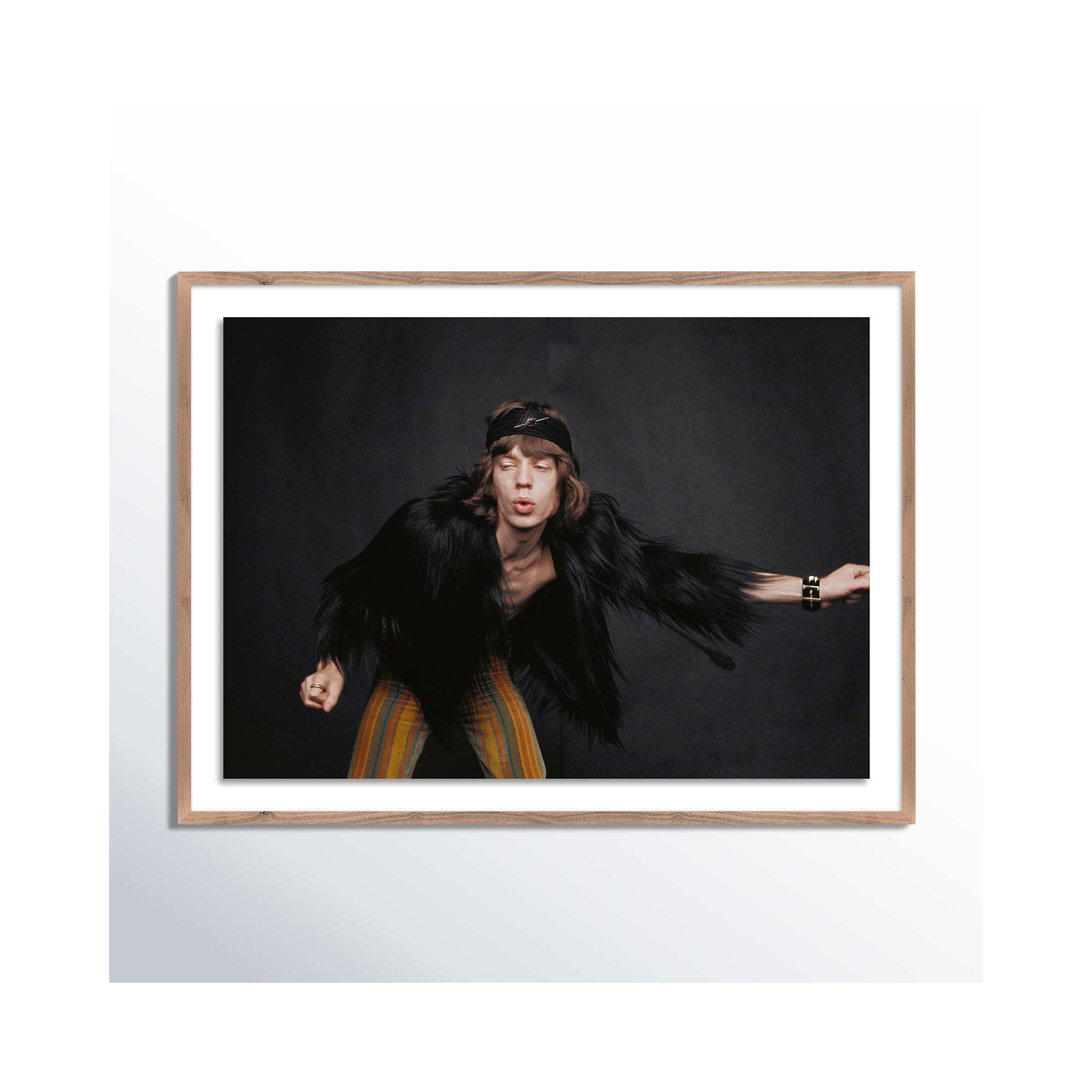 Rolling Stones Singer by Getty Images, Dark Brown Framed, 18" H x 24" W