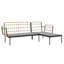 Ensemble de patio 3 pièces avec coussins en rotin de polyester-88344677