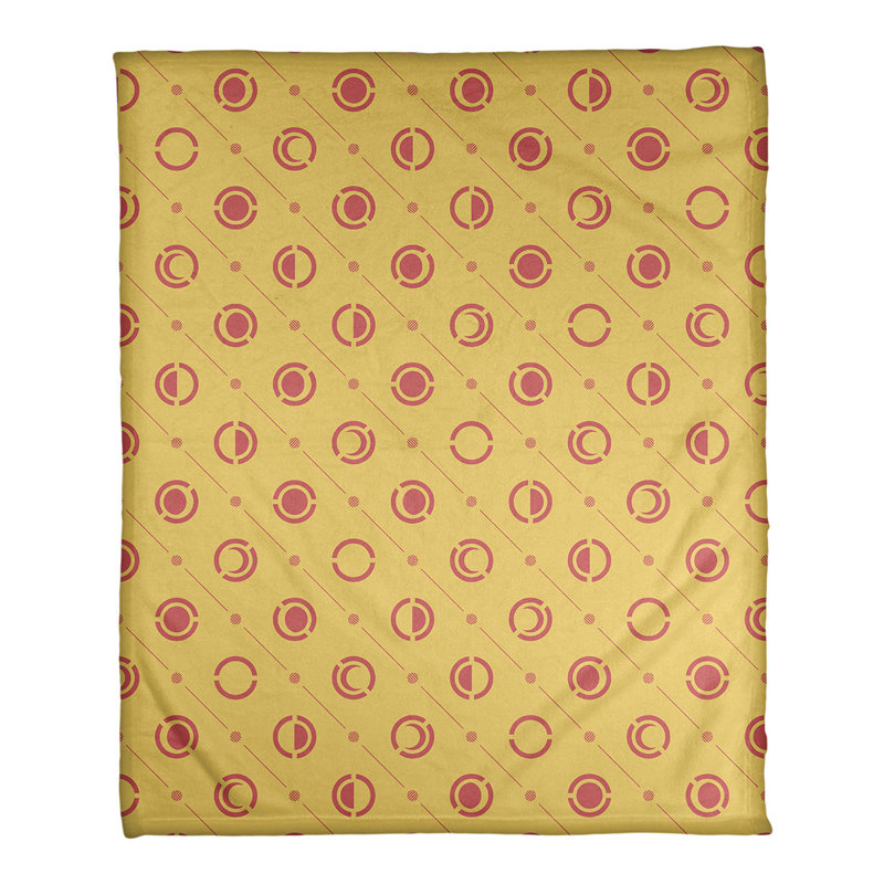 Couverture polaire moon phases, l 50 po x L 60 po, Doré / rouge