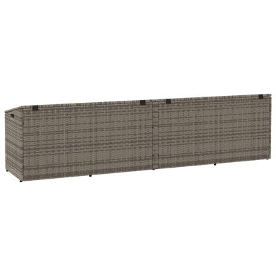 Boîte de rangement pour le jardin Vidaxl PE gris rotin, acier thermolaqué grand