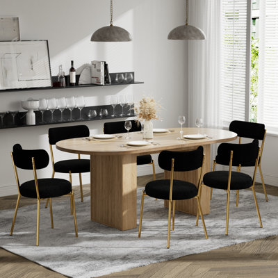 Ensemble de salle à manger en tissu 62,7 pouces Teddy