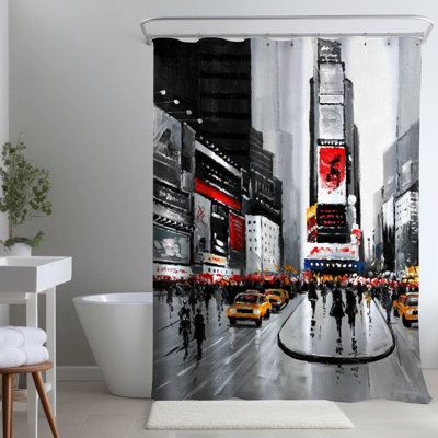 Shower Curtain CI222 – Polyester Shower Curtain, Dye Sublimation Print, 71" W × 74" L