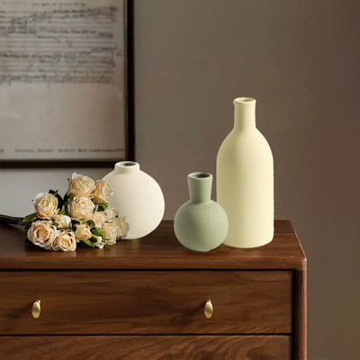 Ceramic Vase Set Of 3, Decorative Flower Table Vase For Entryway,Living Room, Kitchen, Bedroom