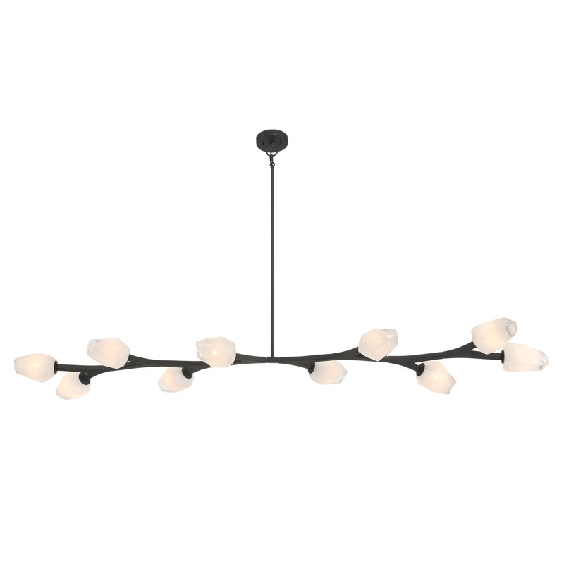 Lustre linéaire moderne 10 branches, Noir