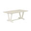 9-Piece Excellent Linen White Dining Table top and 8 Light Beige dining room chairs with High Stylish Chair Back, Wire Brushed linen white.-850969318