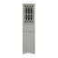 Armoire de salle de bain haute, armoire de rangement autoportante avec tiroir et porte en acrylique, armoire de rangement de salle de bain pour la maison-743366824