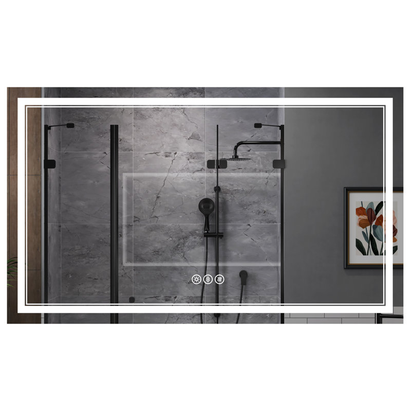 Harana Front and Back Lighting Dimmable Anti-Fog Bathroom/Vanity Mirror with Tempered Glass, 36" x 60"