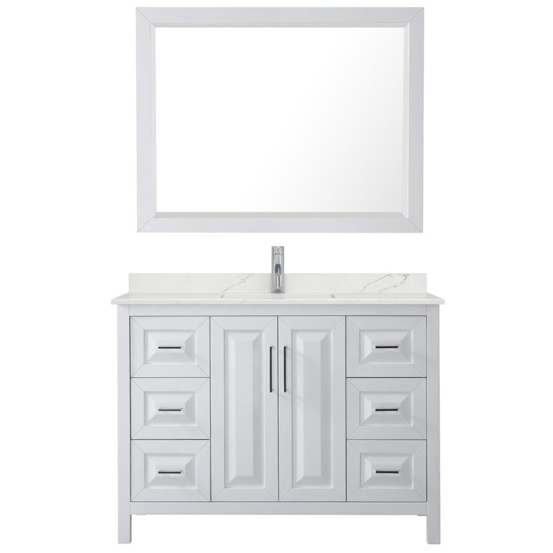 Daria 48'' W Vanity, Polished Chrome, White, Giotto Quartz